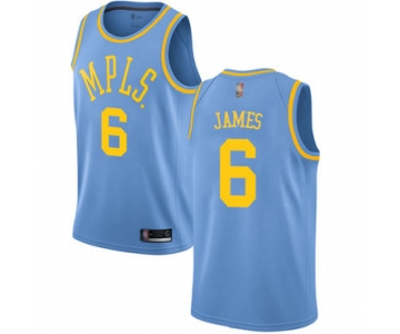 Lakers #6 LeBron James Royal Blue Basketball Swingman Hardwood Classics Jersey