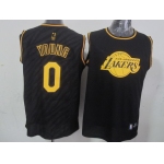 Los Angeles Lakers #0 Nick Young Revolution 30 Swingman 2014 Black With Gold Jersey