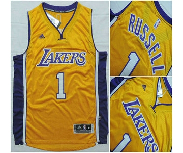 Los Angeles Lakers #1 D'Angelo Russell Revolution 30 Swingman 2015 Draft New Yellow Jersey