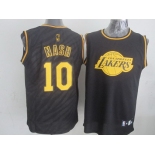 Los Angeles Lakers #10 Steve Nash Revolution 30 Swingman 2014 Black With Gold Jersey