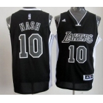 Los Angeles Lakers #10 Steve Nash Revolution 30 Swingman  All Black With White Jersey