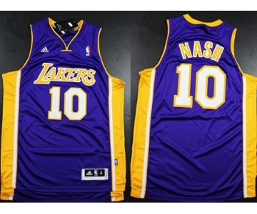 Los Angeles Lakers #10 Steve Nash Revolution 30 Swingman Purple Jersey