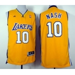 Los Angeles Lakers #10 Steve Nash Revolution 30 Swingman Yellow Jersey