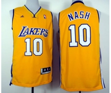 Los Angeles Lakers #10 Steve Nash Revolution 30 Swingman Yellow Jersey