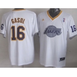 Los Angeles Lakers #16 Pau Gasol Revolution 30 Swingman 2013 Christmas Day White Jersey