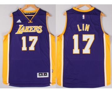 Los Angeles Lakers #17 Jeremy Lin Revolution 30 Swingman 2014 New Purple Jersey