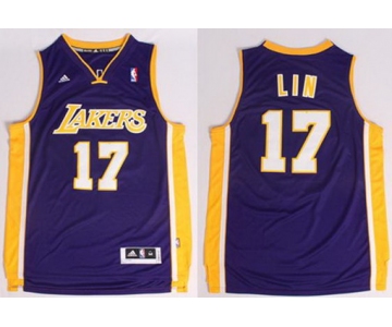 Los Angeles Lakers #17 Jeremy Lin Revolution 30 Swingman Purple Jersey