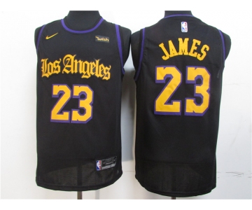 Los Angeles Lakers #23 LeBron James Black 2020 Latin Nights NBA Swingman Jersey