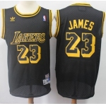 Los Angeles Lakers #23 LeBron James Black Throwback Stitched NBA Jersey