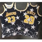 Los Angeles Lakers #23 LeBron James Navy Throwback 1997 4th of July Stitched NBA Jersey