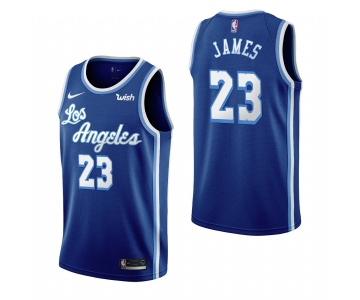 Los Angeles Lakers #23 Lebron James Blue 2019-20 Classic Edition Stitched NBA Jersey