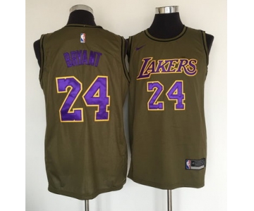 Los Angeles Lakers #24 Kobe Bryant Olive Nike Swingman Jersey