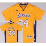 Los Angeles Lakers #24 Kobe Bryant Revolution 30 Swingman 2014 New Yellow Short-Sleeved Jersey