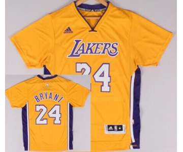 Los Angeles Lakers #24 Kobe Bryant Revolution 30 Swingman 2014 New Yellow Short-Sleeved Jersey