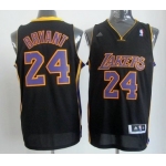 Los Angeles Lakers #24 Kobe Bryant Revolution 30 Swingman Black With Purple Jersey