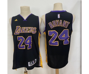 Los Angeles Lakers #24 Kobe Bryant Revolution 30 Swingman New Black With Purple Adidas Jersey