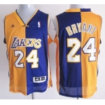 Los Angeles Lakers #24 Kobe Bryant Revolution 30 Swingman Yellow/Purple Two Tone Jersey