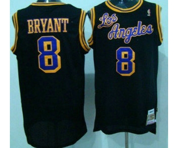 Los Angeles Lakers #8 Kobe Bryant 1996-97 Black Hardwood Classics Soul Swingman Throwback Jersey