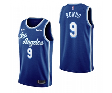 Los Angeles Lakers #9 Rajon Rondo Blue 2019-20 Classic Edition Stitched NBA Jersey