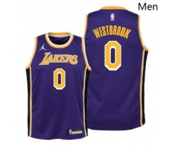 Men Lakers Russell Westbrook 2021 statement edition youth purple jersey