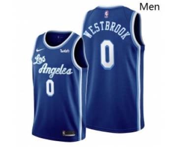 Men Lakers Russell Westbrook 2021 trade blue classic edition jersey