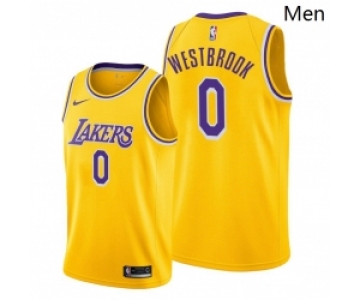 Men Lakers Russell Westbrook 2021 trade gold icon edition jersey