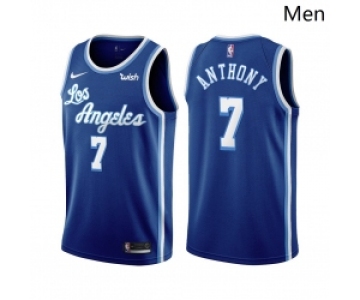 Men Los Angeles Lakers #7 Carmelo Anthony Classic Edition Blue 2021 Stitched NBA Jersey