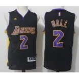 Men's 2017 Draft Los Angeles Lakers #2 Lonzo Ball Black Stitched NBA adidas Revolution 30 Swingman Jersey