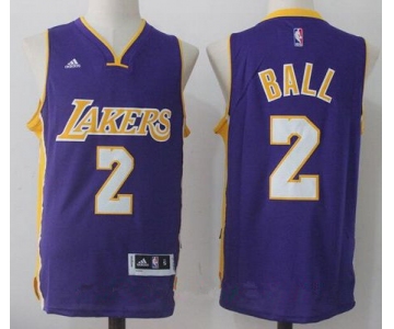 Men's 2017 Draft Los Angeles Lakers #2 Lonzo Ball Purple Stitched NBA adidas Revolution 30 Swingman Jersey