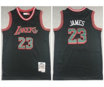 Men's Black Los Angeles Lakers #23 LeBron James 2018-19 Mitchell & Ness Hardwood Classics Stitched Jersey