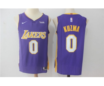 Men's Los Angeles Lakers #0 Kyle Kuzma New Purple 2017-2018 Nike Swingman Wish Stitched NBA Jersey