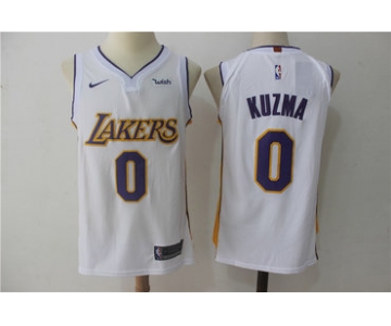 Men's Los Angeles Lakers #0 Kyle Kuzma New White 2017-2018 Nike Swingman Stitched NBA Jersey