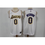 Men's Los Angeles Lakers #0 Russell Westbrook White 75th Anniversary Diamond 2021 Stitched Jersey