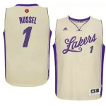 Men's Los Angeles Lakers #1 D'Angelo Russell Revolution 30 Swingman 2015 Christmas Day White Jersey