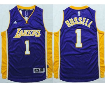 Men's Los Angeles Lakers #1 D'Angelo Russell Revolution 30 Swingman 2015 Draft New Purple Jersey