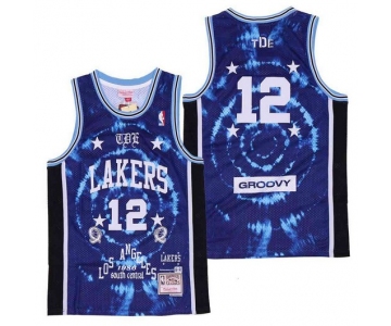 Men's Los Angeles Lakers #12 Groovy Royal NBA Remix Jersey - Schoolboy Q