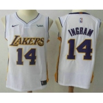 Men's Los Angeles Lakers #14 Brandon Ingram New White 2017-2018 Nike Swingman Wish Stitched NBA Jersey