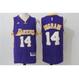 Men's Los Angeles Lakers #14 Brandon Ingram Purple Revolution 30 Swingman Basketball Jersey