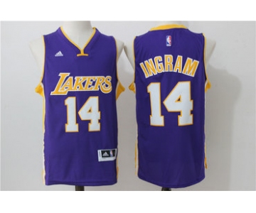 Men's Los Angeles Lakers #14 Brandon Ingram Purple Revolution 30 Swingman Basketball Jersey