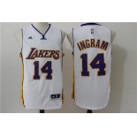 Men's Los Angeles Lakers #14 Brandon Ingram White Revolution 30 Swingman Basketball Jersey