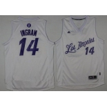 Men's Los Angeles Lakers #14 Brandon Ingram adidas White 2016 Christmas Day Stitched NBA Swingman Jersey