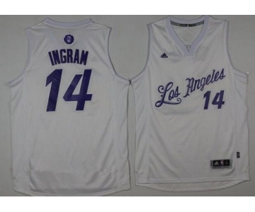 Men's Los Angeles Lakers #14 Brandon Ingram adidas White 2016 Christmas Day Stitched NBA Swingman Jersey