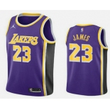 Men's Los Angeles Lakers #23 LeBron James Purple 2020-21 Nike Swingman Stitched NBA Jersey