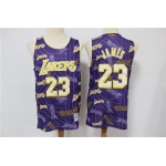 Men's Los Angeles Lakers #23 LeBron James Purple Tear Up Pack Mitchell & Ness Swingman Jeresy