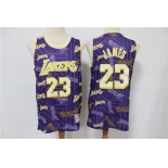 Men's Los Angeles Lakers #23 LeBron James Purple Tear Up Pack Mitchell & Ness Swingman Jeresy