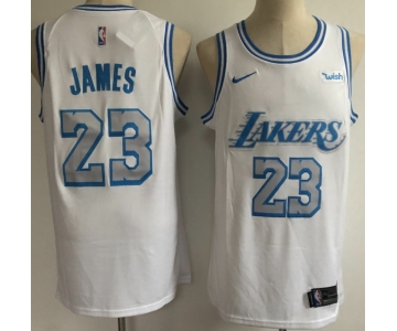 Men's Los Angeles Lakers #23 LeBron James White NEW 2021 Nike Wish City Edition Stitched Jersey