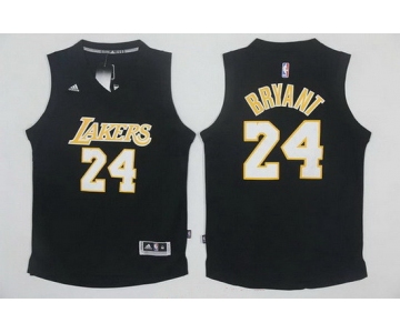 Men's Los Angeles Lakers #24 Kobe Bryant Black With White Stitched NBA Adidas Revolution 30 Swingman Jersey