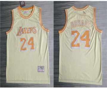 Men's Los Angeles Lakers #24 Kobe Bryant Gold Hardwood Classics Soul Throwback Limited Jersey