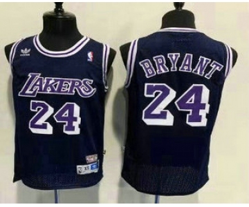 Men's Los Angeles Lakers #24 Kobe Bryant Navy Blue Hardwood Classics Soul Swingman Throwback Jersey