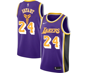 Men's Los Angeles Lakers #24 Kobe Bryant Purple Nike Swingman Black Mamba Logo Swingman Jeresy